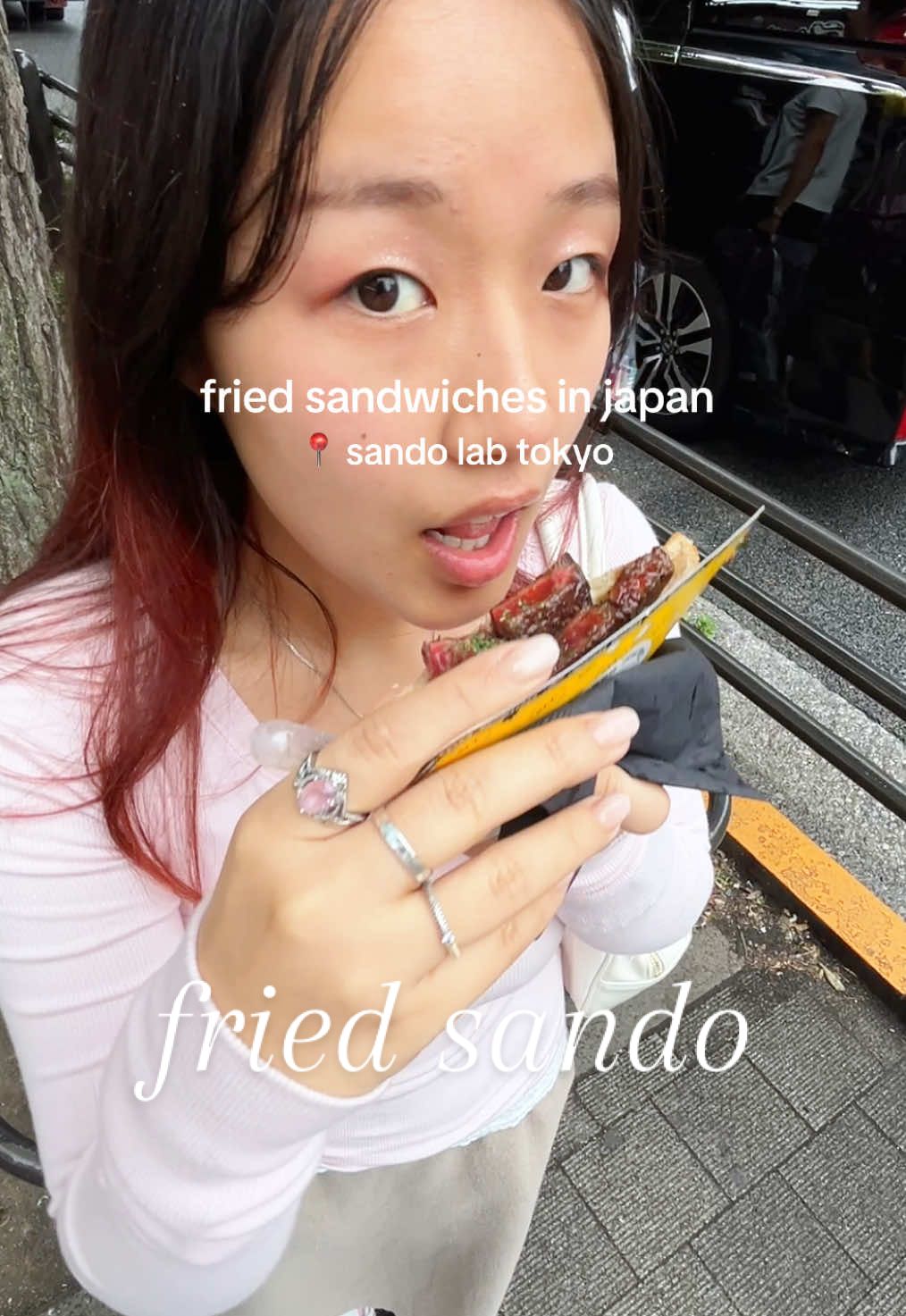 fried sando in tokyo 🥪 this was SO good i still think about it every day ><; wish we got a fruit sando too!!!  i got the japanese steak sando & my bf got the grilled cheese beef curry sando and both were 10/10 yum 🤤💞 DEF add this to your japan food bucket list hehe basically getting sandwich as japanese street food :9 thank you @SANDO LAB TOKYO for the invite!! 🥪  📍 sando lab, akihabara #tokyofood #friedsando #friedsandsandwich #japanesesando #japantravel 