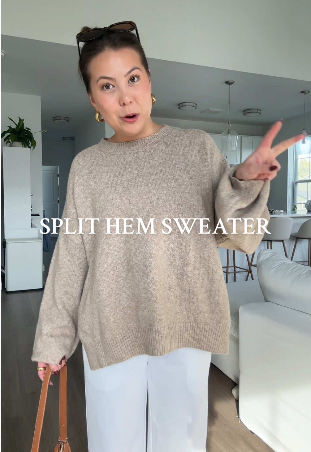 perfectly slouchy, neutral, and layers well with everything this fall 🤍🍂 I’m 5’2 wearing a size large in the color khaki! #oversizedsweater #affordablesweaters #fallfashion #slouchysweater #tiktokshopblackfriday 