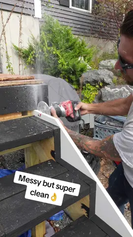 Cutting out trim for stair stringers using a special router bit but it made a mess  #carpentrytips #construction #contractor #tipsandtricks #HomeImprovement 