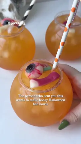 Add these boozy fish bowls to your Halloween lineup — thank us later 👻💋 The fish bowl cups are available at the link in our bio. @cocktails may earn commission through links on our social. #boozy #halloween #fishbowls #halloweencocktails #halloweenparty