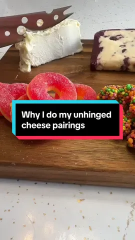 This type of comment on my unhinged cheese pairing videos is very typical. They typically come from people who work in the fine foods industry, or at least consider themselves part of that world, and I feel that this type of rhetoric harms what cheese is at its core. This is a historic food that has nourished some of our earliest ancestors. First, most likely made by accident and then out of necessity.  I really wish those of us in the specialty foods industry could get out of this weird mindset because it will only benefit the industry!  #fyp #cheesetok #cheesemonger #foryoupage #cheese 