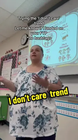 I don’t care trend! See how this goes. 