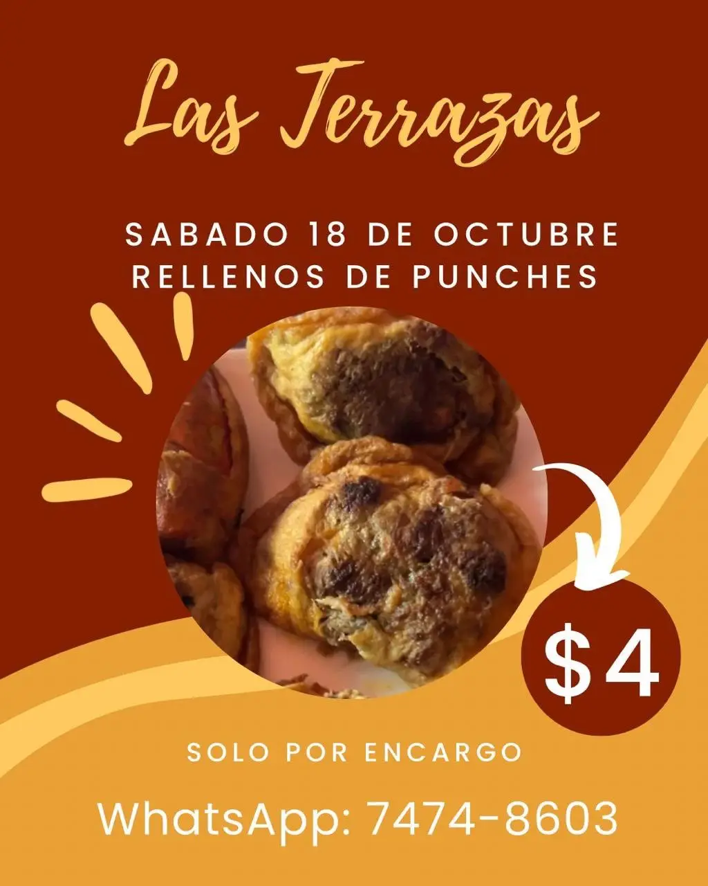 Este Sábado En Las Terrazas ricos rellenos de punches. A solo $4.00. Tienes hasta este viernes al medio día para hacer tu pedido. Se harán solo por encargo. Servicio a Domicilio con costo adicional. #lasterrazas #rellenosdepunche #food #Usulutan