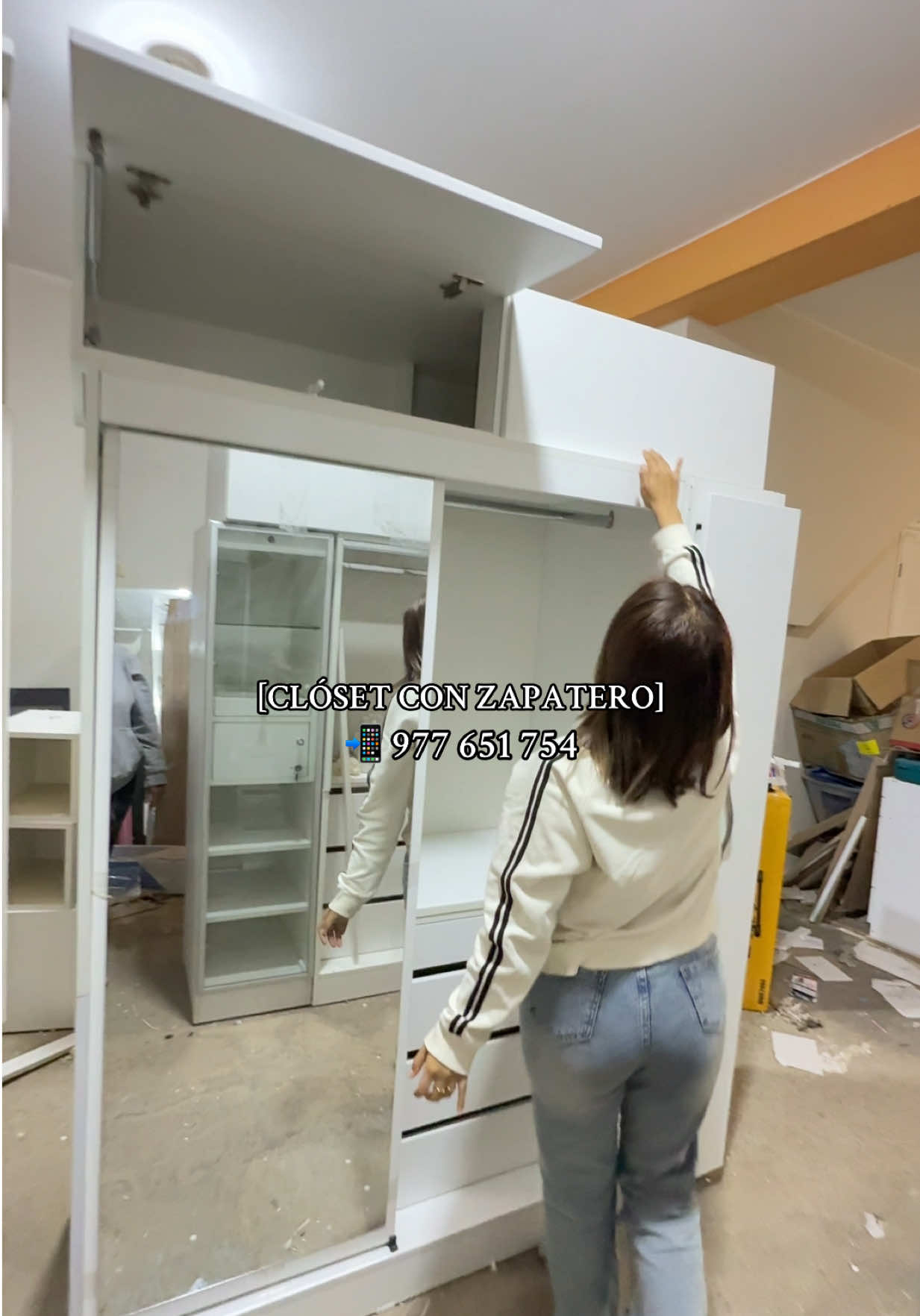 CLÓSET CON ZAPATERA! 💖 Somos FABRICANTES DIRECTOS DE MUEBLES DE MELAMINA 🤗 Ventas por mayor y menor 💫 Información al 📲 977 651 754📍Tienda física en Comas, Trapiche, frente al Parque los Naranjos✨ ENVÍO A LIMA Y PROVINCIAS📦 #roperocorredizo #roperosmodernos #closetmoderno #viral #closets 