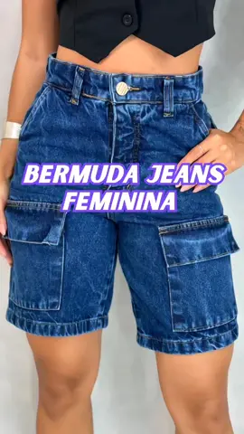 Bermuda jeans feminina. Compre no link do vídeo. Curta, comente, compartilhe e siga o perfil! #bermudajeans #modafeminina #lookdodia 