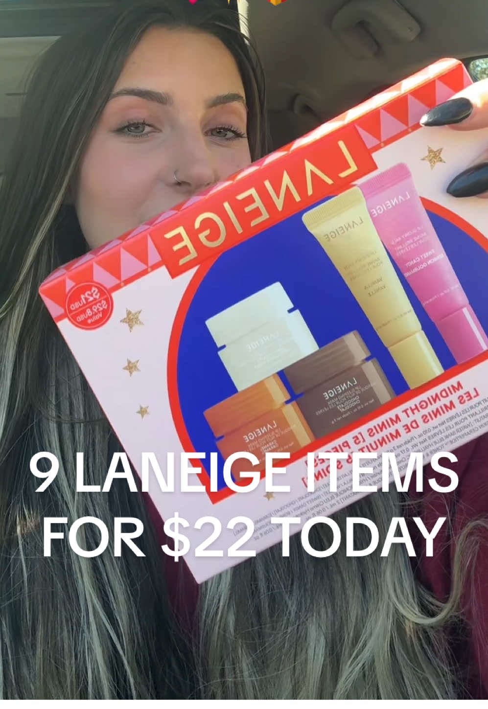 4 FREE gifts with the LANEIGE holiday set today ?! 🎁  Set includes 5 items (limited edition flavors!)  + While supplies last- 4 free gifts will be added to your order! Limited time (posting this on 10/16) so run! @laneige_us #laneige #laniegelipsleepingmask #lipsleepingmask #holidaygift  #lipbalm 