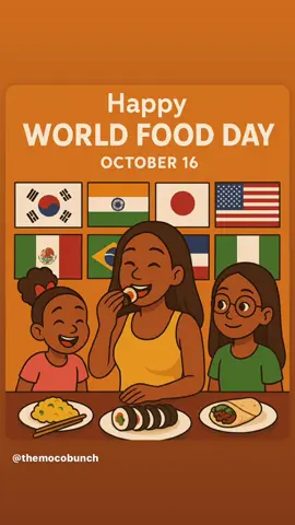 Happy World Food Day – October 16 World Food Day is celebrated every year on October 16 to honor the founding of the United Nations Food and Agriculture Organization (FAO). It’s a global reminder of the importance of healthy, sustainable food systems and a call to action to end hunger and malnutrition around the world. This year’s theme encourages families and communities to appreciate the diverse foods and cultures that nourish us. From local farms to family kitchens, World Food Day reminds us that everyone has a role to play in creating a world where every person has access to nutritious food. So today, let’s celebrate the joy of sharing meals, learning about foods from different cultures, and working together toward a future free of hunger. 🌎🍴💛 #worldfoodday  2025 Gilded Wing Enterprises. Share with credit @chaibutterfly or @themocobunch. All other use prohibited.