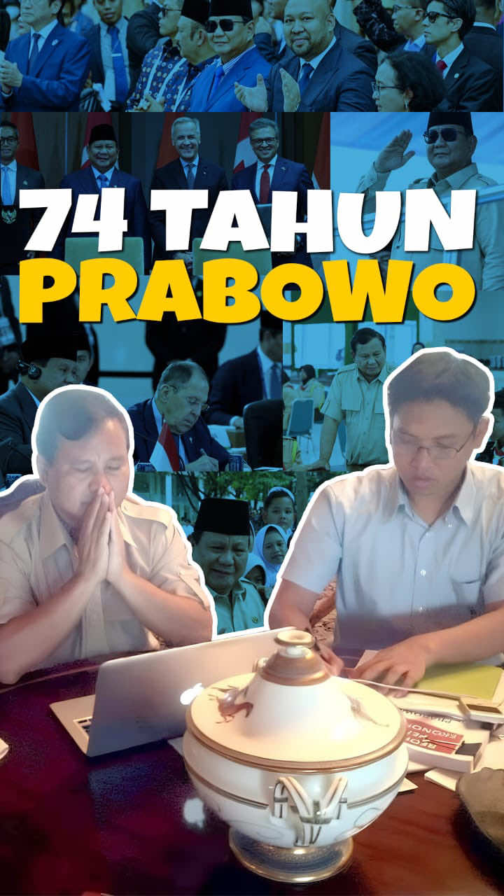𝟳𝟰 𝗧𝗔𝗛𝗨𝗡 𝗣𝗥𝗔𝗕𝗢𝗪𝗢 Hari ini kita merayakan hari lahir Presiden Prabowo Subianto. Beliau pernah berkata, 
