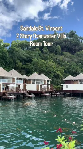 Overwater villa tour at Sandals St. Vincent! Let me know if you have any questions! #sandalsstvincent #overthewaterbungalows #allinclusiveresort #caribbean #adultsonlyvacation   