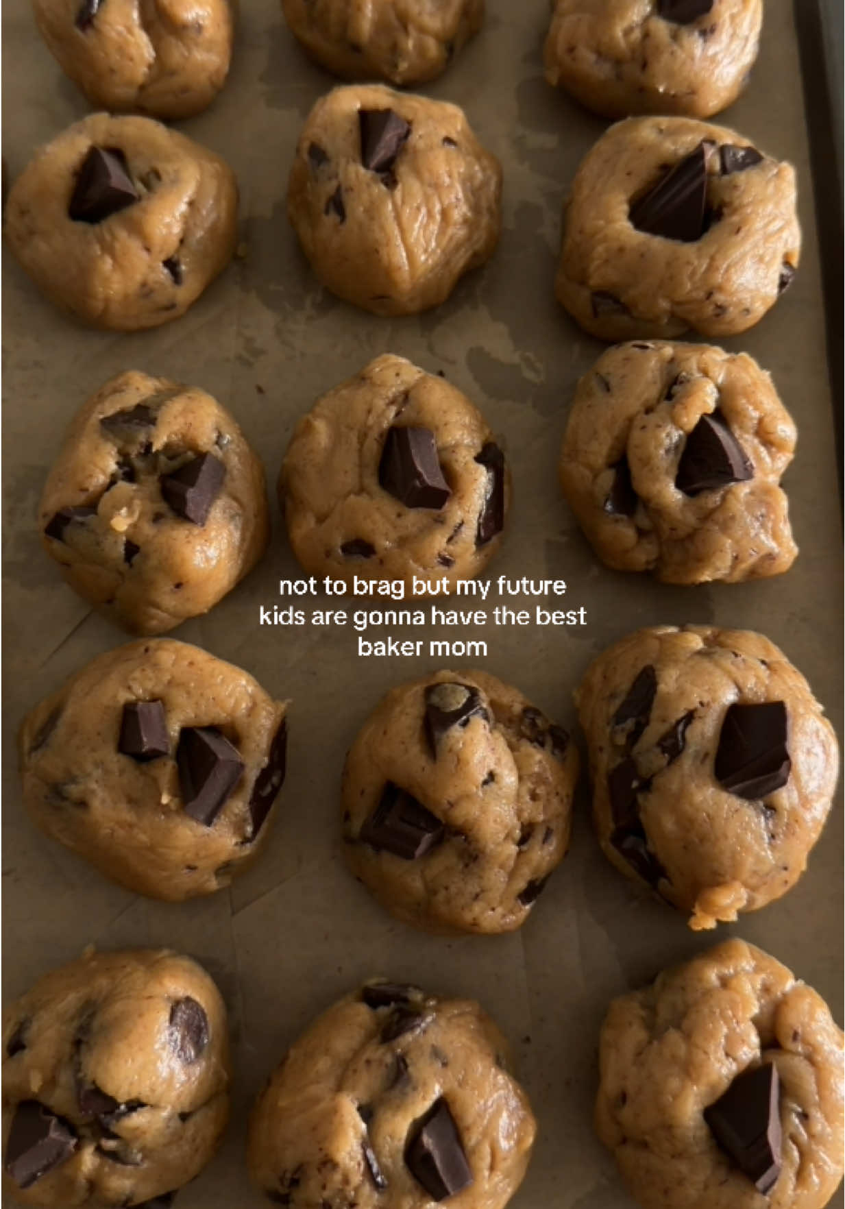 Stocked my emergency freezer cookie dough stash and thought about my future family 🤓 #fyp #baking #baker #chocolatechipcookie 