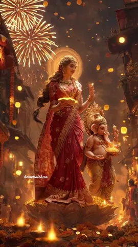 माँ लक्ष्मी आएँ, गणेश जी मुस्काएँ, हर घर दीपों से जगमगाए। #Diwali #laxmi #ganesha #devotion #spiritualjourney 
