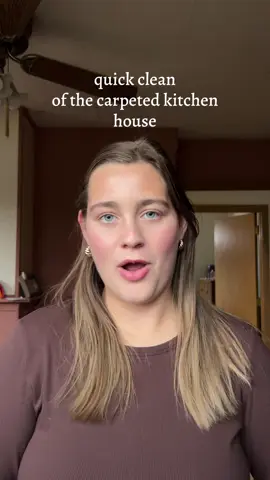 cleaning around toddlers is so counterintuitive but more fun!! how has your week been? #carpetedkitchen #girlwiththecarpetedkitchen #quickcleanup #quickreset #MomsofTikTok 