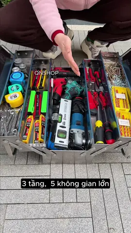 Hộp Dụng Cụ Inox 304 3 Tầng 5 Ngăn #hopdonghe #thungdongheinox #qnshop 