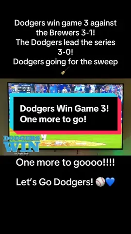 Dodgers win game 3 against the Brewers! One more win! 🏆 Let’s Go Dodgers!!!!⚾️💙 #Dodgers #dodgerstadium #ladodgers #dodgersbaseball #dodgersnation 