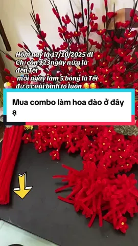 Hoa đào đỏ kẽm nhung #kemnhunghandmade #kemnhung #hoadaokemnhung #daodokemnhung 