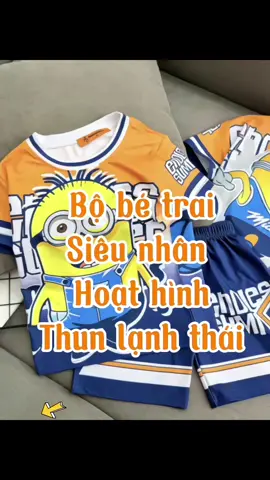 Bộ bé trai thun lạnh thái mềm êm mịn mát 12-45 kí #doremon #siêunhân #khunglong #xuhuong #tiktok #bobetrai #thunlanh3d 