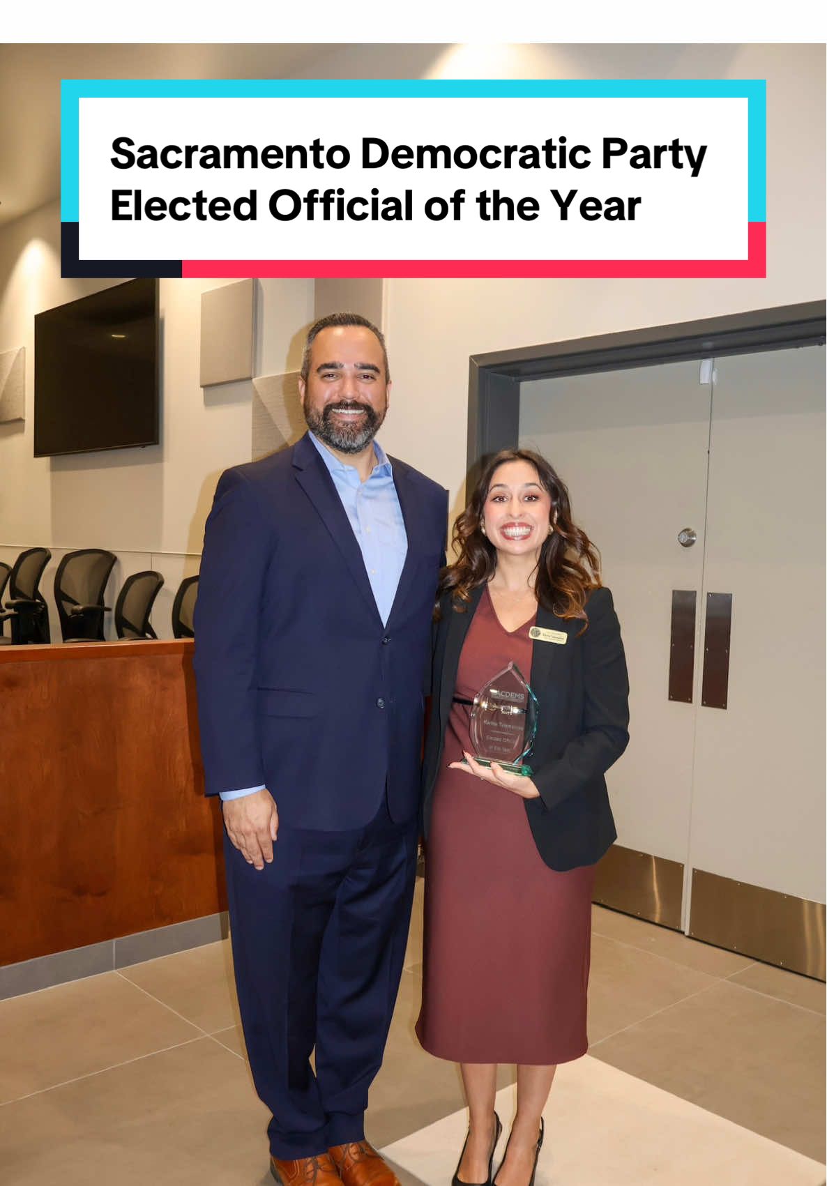 Yesterday the Democratic Party of Sacramento County awarded me the Elected Official of the Year.  It still feels surreal at times to be Vice Mayor for the City of Sacramento. Every day I’m grateful to be able to do the work I do.  Thanks to a Dem Party sponsored ad on Facebook (2017) I attended a meeting that changed my life, my career, and I found my husband. I shared that story and the need for the Democratic Party to follow through on promises, be unapologetic, be real, be bold, and take back the working class.  Trump and his administration don’t follow the constitution and break every single rule so we as the Democratic Party gotta get it together to protect democracy in the United States of America. #yesProp50 #nofascistusa #Sacramento #California 