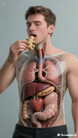 OMG what happens after eating ginger 😱😱😱😱 #3danatomy #unhealthyfood #ginger #health #trending 