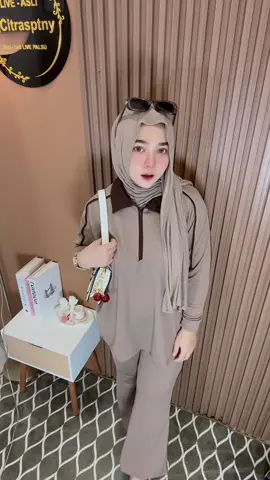 Oneset knit 😍 #fypシ゚viral #setcel #ootdhijab 