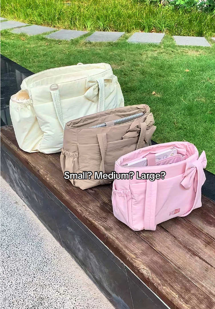 Three sizes to meet all your needs.which one will u pick ✨🎀#bagsmart #whatsinmybag #totebag #shoulderbag #workbag 