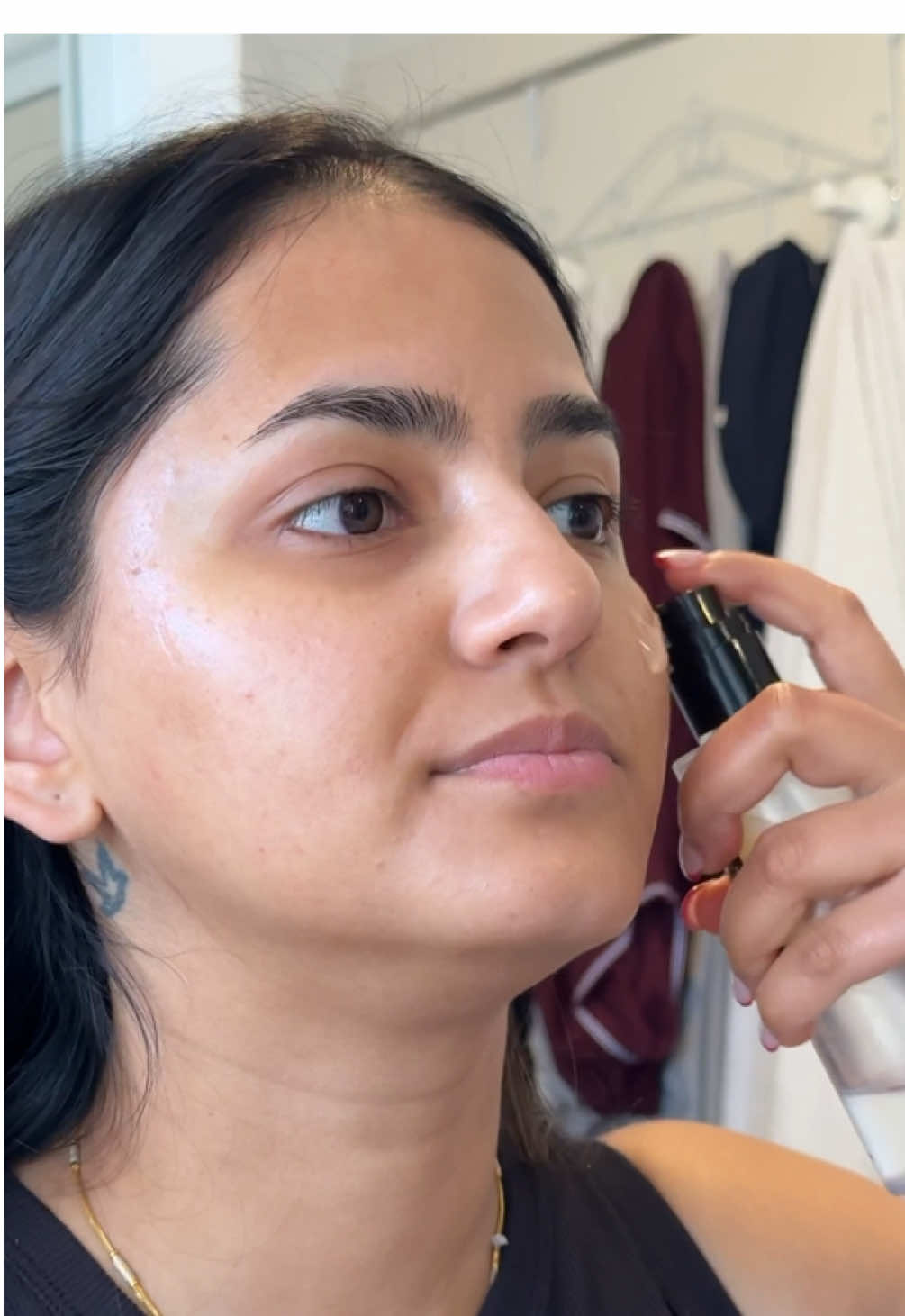 Such a drastic change when you’re consistent with your skincare. I have dry acne prone skin. I have been consistent with my skin care for past 2 weeks without missing a single day. You can see the improvement in faded dark spots. All because I am using barrier repair and hydrating products ❤️  Products used : @CeraVe hydrating cleanser  @haruharu wonder milky toner @COSRX Official essence and all in one cream  @Beauty of Joseon sunscreen. #creatorsearchinsights #foryou 