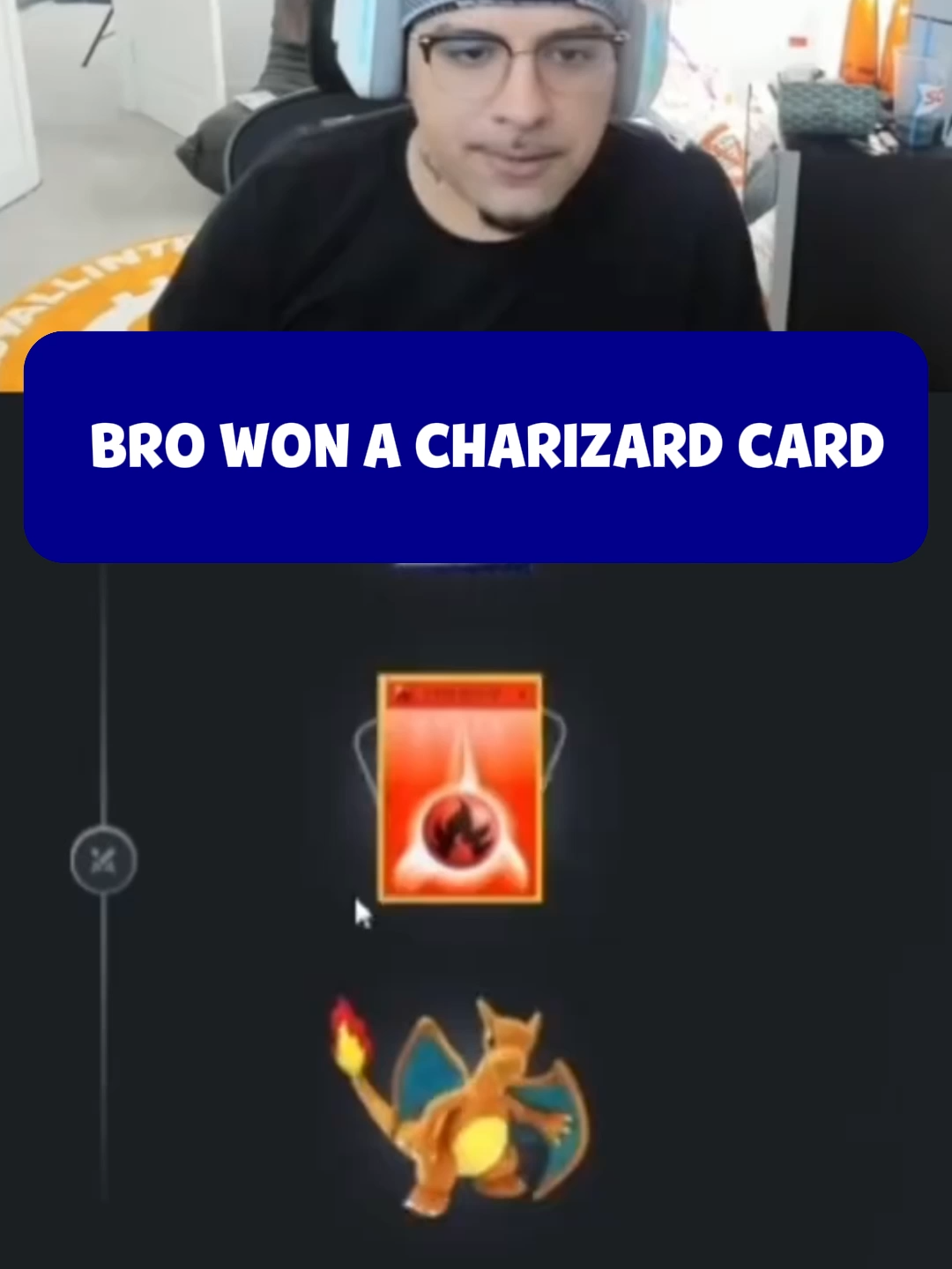 BRO WON A CHARIZARD CARD