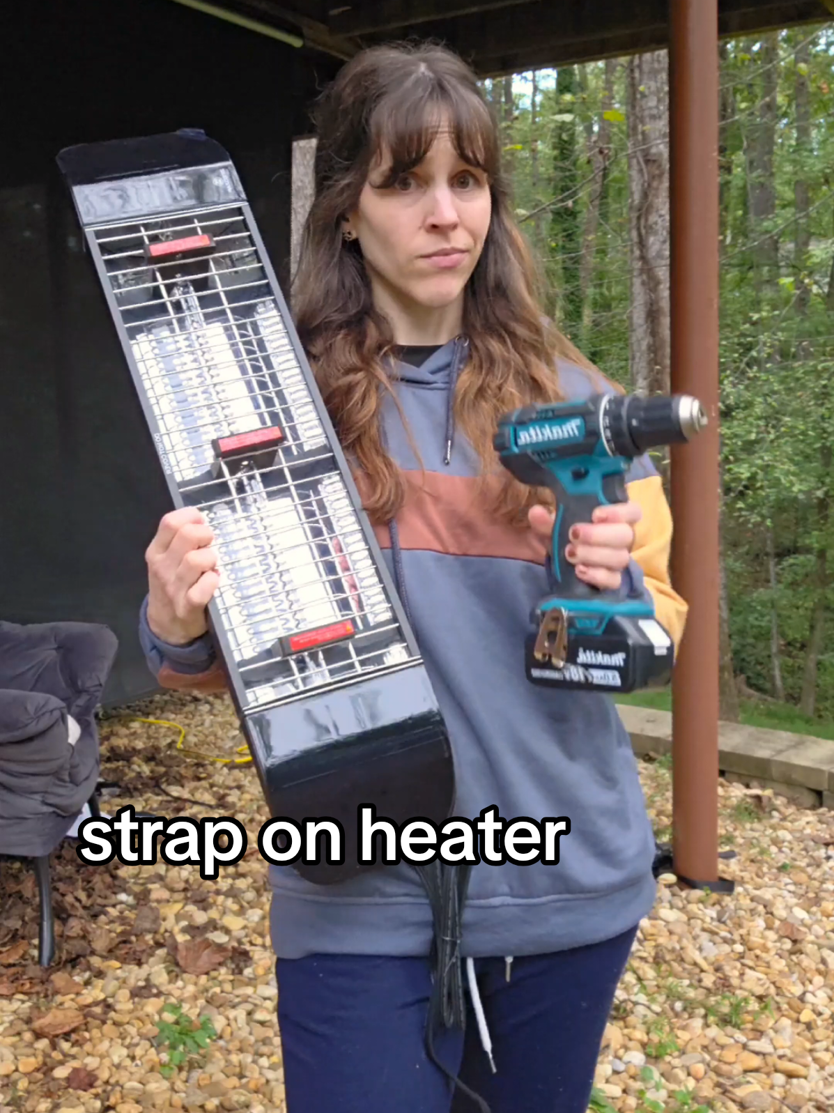 this outdoor heater is so easy to install and use right away, and it's easy to transport to bring the warmth with you! @ZEBOZAP #electricheater 