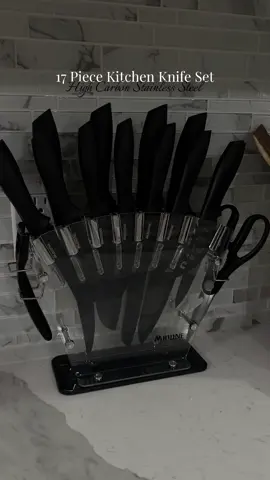 Black Knife Set🖤 #kitchenknifeset #tiktokshop #kitchenfinds #tiktokshopcreatorpicks #fyp 