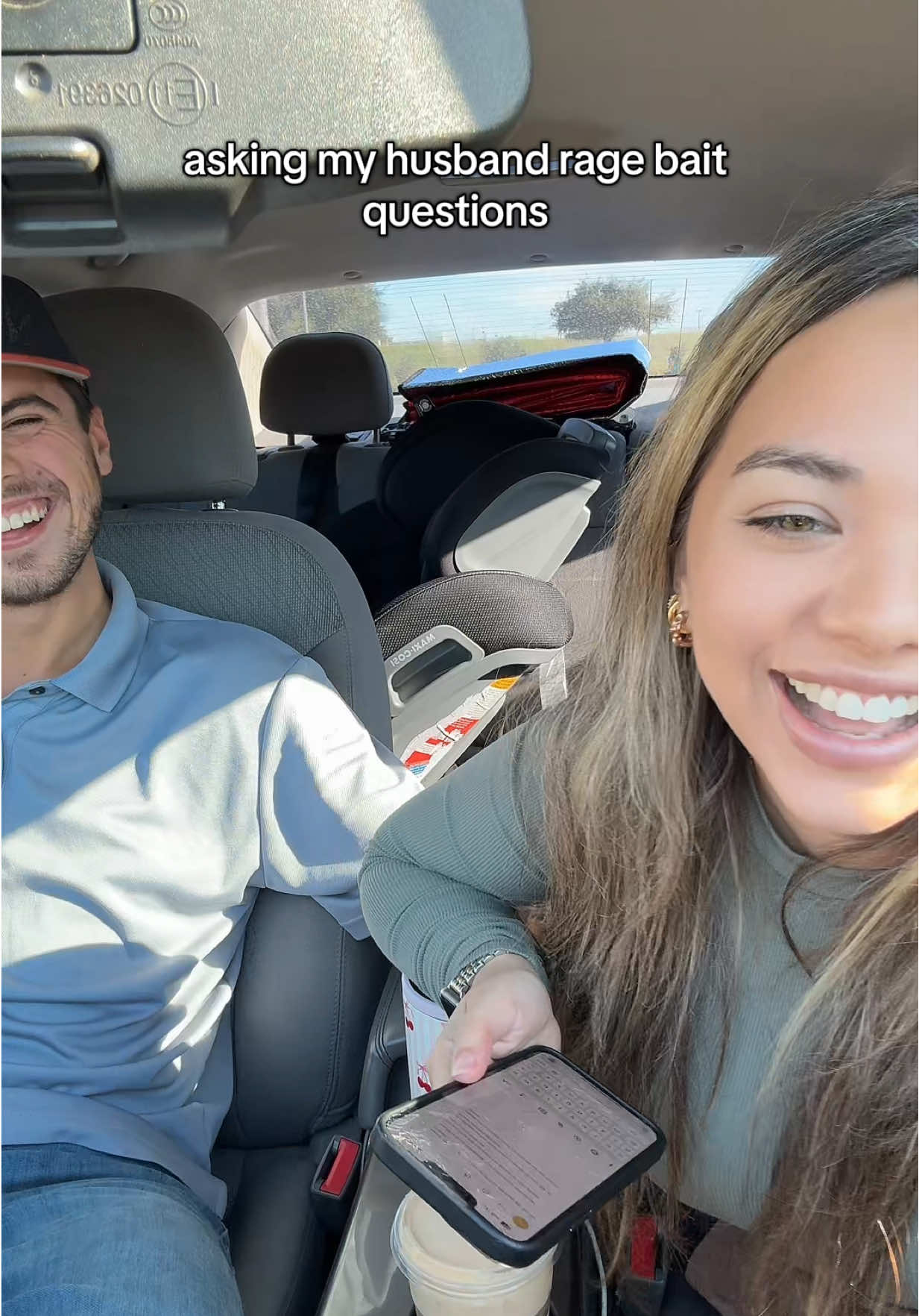 he was too scared to answer most of them 😅😅 traumatized! #couplegoals #ragebait #husbandwife #couplestiktok #couples 