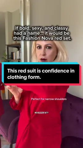 #creatorsearchinsights  Fashion Nova understood the assignment — elegant, powerful, and just the right amount of sexy #FashionNova #RedSuit #FallFashion #OOTD