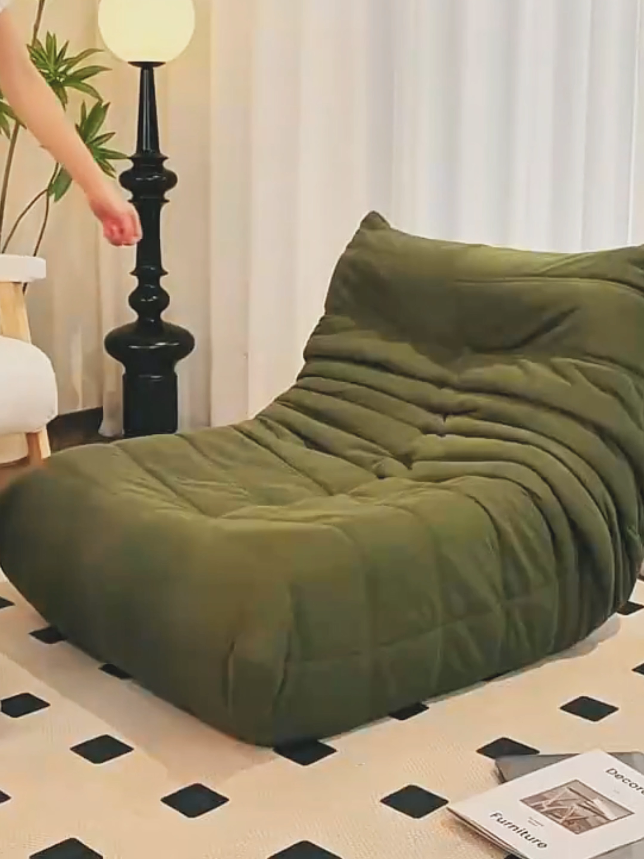 Rpukul lelah seharian dengan duduk di Sofa Kupu-Kupu yang super empuk!Desain rendah tidak menakutkan anak-anak, aman untuk bermain dan duduk bersama. #GREAME  #sofabed  #sofa  #Sofasingle