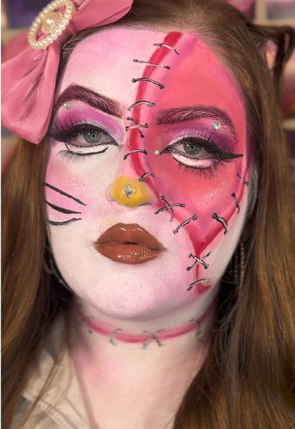 spooky hello kitty 💕✨  #makeup #makeuptransformation #makeuptok #makeuplooks #halloween 