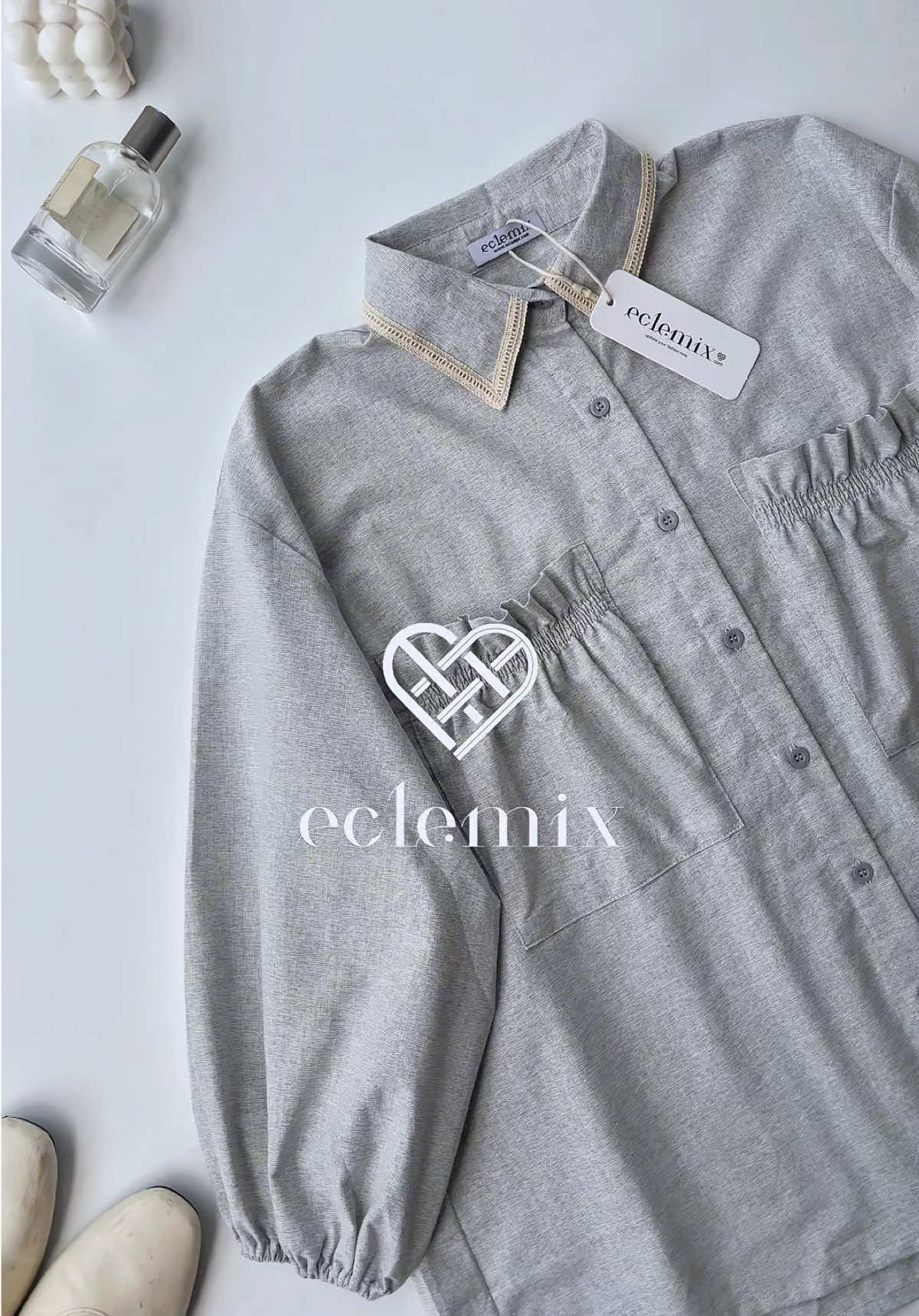 Yumana Top lightgrey kembali restock lagi mixy, buat kalian yang nunggu” yu jangan sampe kehabisan lagi #eclemix #eclemixsquad #tiktokshop #fashiontiktok #promoseruweekend #fypシ゚ 