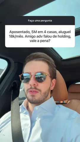 A holding como conhecemos vai acabar... cuidado para não se precipitar e aumentar seu custo ao invés de otimizar o fiscal em. Holding é pra quem tem uma renda muito alta com aluguel. Ah, não esquece de seguir @investircomgian em!