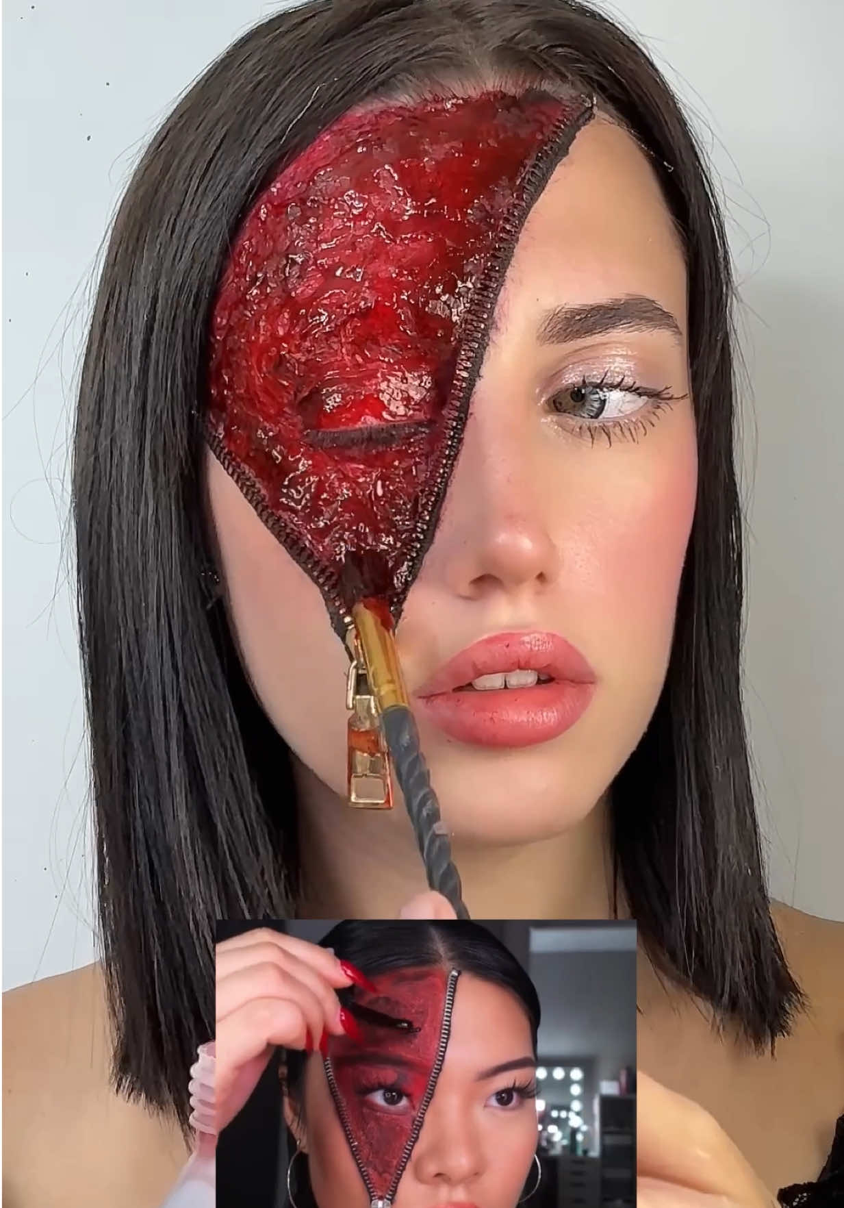 MAKEUPPP DE HALLOWEEN DÍA 16🩸💉 #fakebloodwarning⚠️ #fyp 