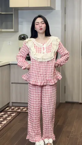 Bộ ngủ xinh chất đũi 1** thôi mấy bà #xuhuong #bomacnhaxinh #donguxinh 