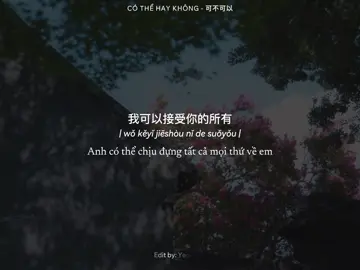 Chúng ta đừng xa nhau nữa 💔#nhactrungquoctamtrang #cothehaykhong #nhactrungquoc #lyrics #yenngoc 
