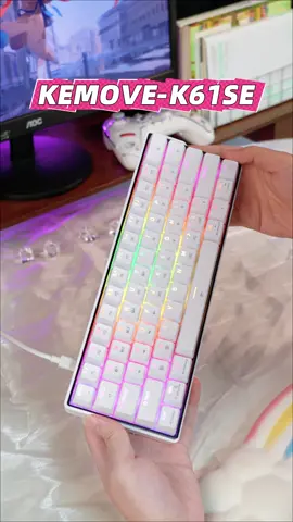 I totally love this keyboard!!! 😍, I really like rgb recently👀 #KEMOVE #keyboard #mechanicalkeyboard #TikTokShop #typing #giftideas #KEMOVEk61se