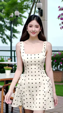 Đầm chấm bi A68 (có mút, có moking) đầm xòe cổ vuông #shopkimlien1 #vayxinh 