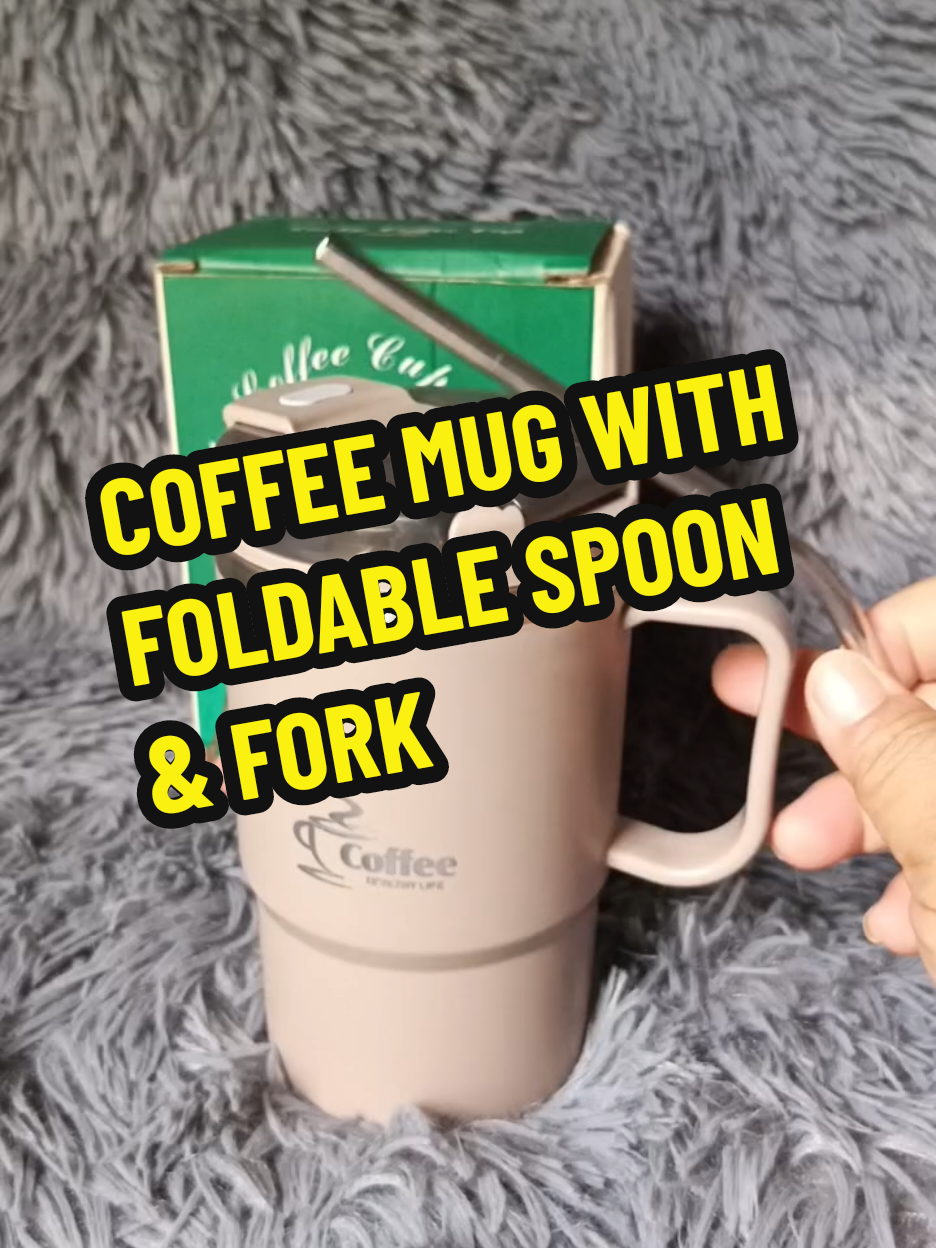 COFFE CUP VACUUM INSULATED STAINLESS STEEL WITH FOLDABLE SPOON & STRAW 19.3 OZ. #coffemug #COFFEEMUGWITHSTRAWANDSPOON #mugforcoffee #budolfinds #drinkwareessentials 