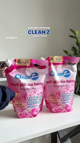 nước giặt xả nhà Clean Z giặt sạch sâ.u, thơm lâu lắm luôn 🌸🌷⛅️#nuocgiatxa #cleanz #nuocgiat #xuhuong #fyp 