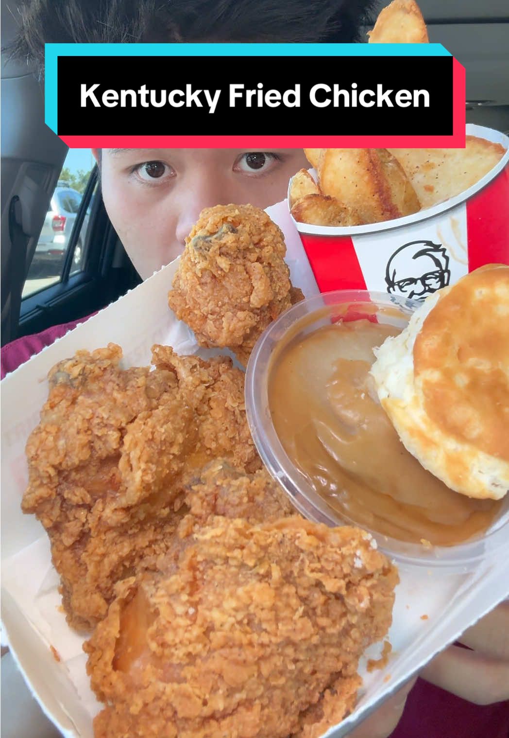 It’s been a while since I’ve had some crispy kfc and @Fruit Riot #fruitriotpartner #mukbanger #asmr #viral #fypシ゚viral
