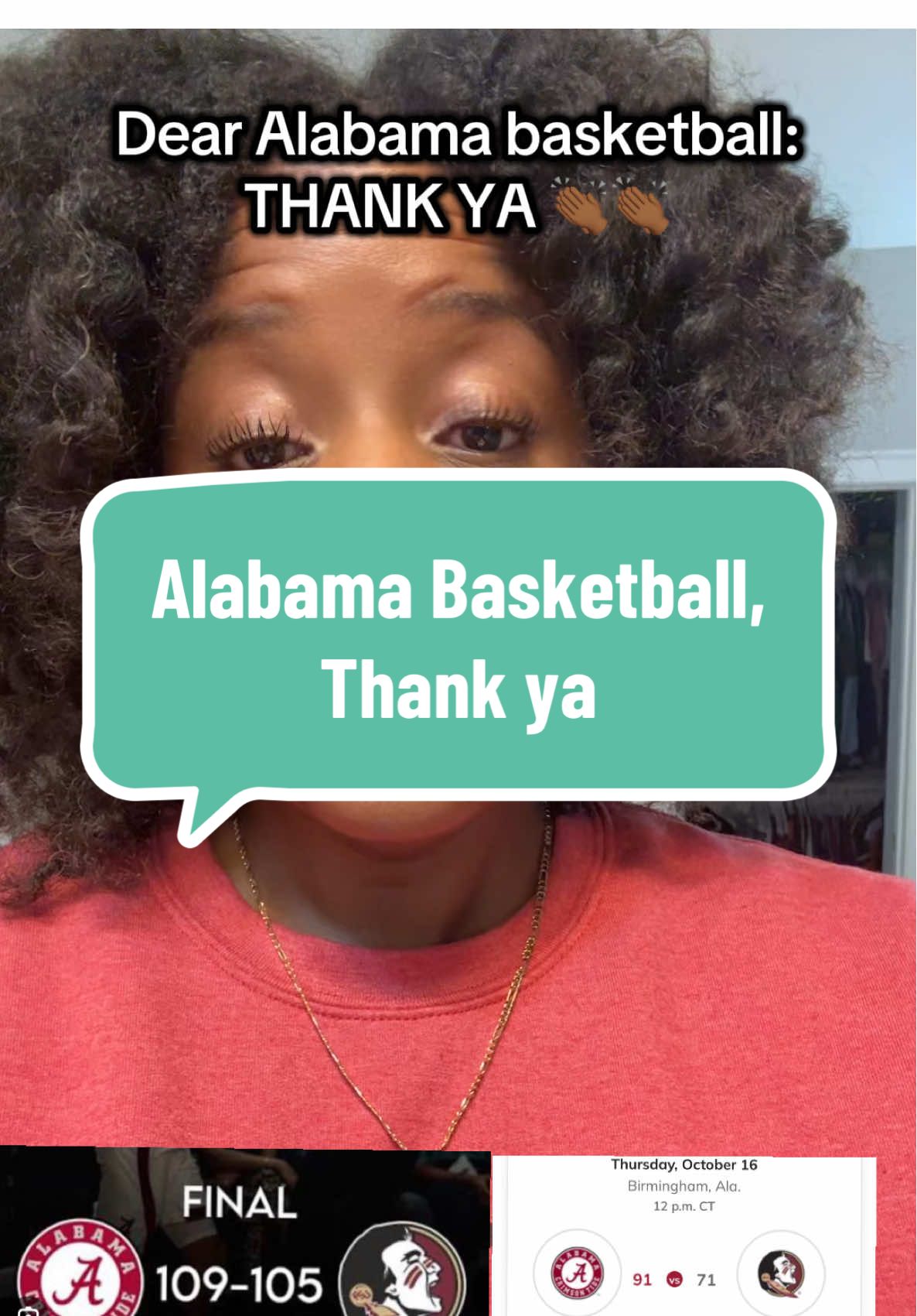 Dear Alabama Basketball @AlabamaBasketball @Alabama Basketball : THANK YA, For finishing what we left undone! 👏🏾👏🏾👏🏾 #rolltide #alabamabasketball #alabamafootball #alabama #fyp 