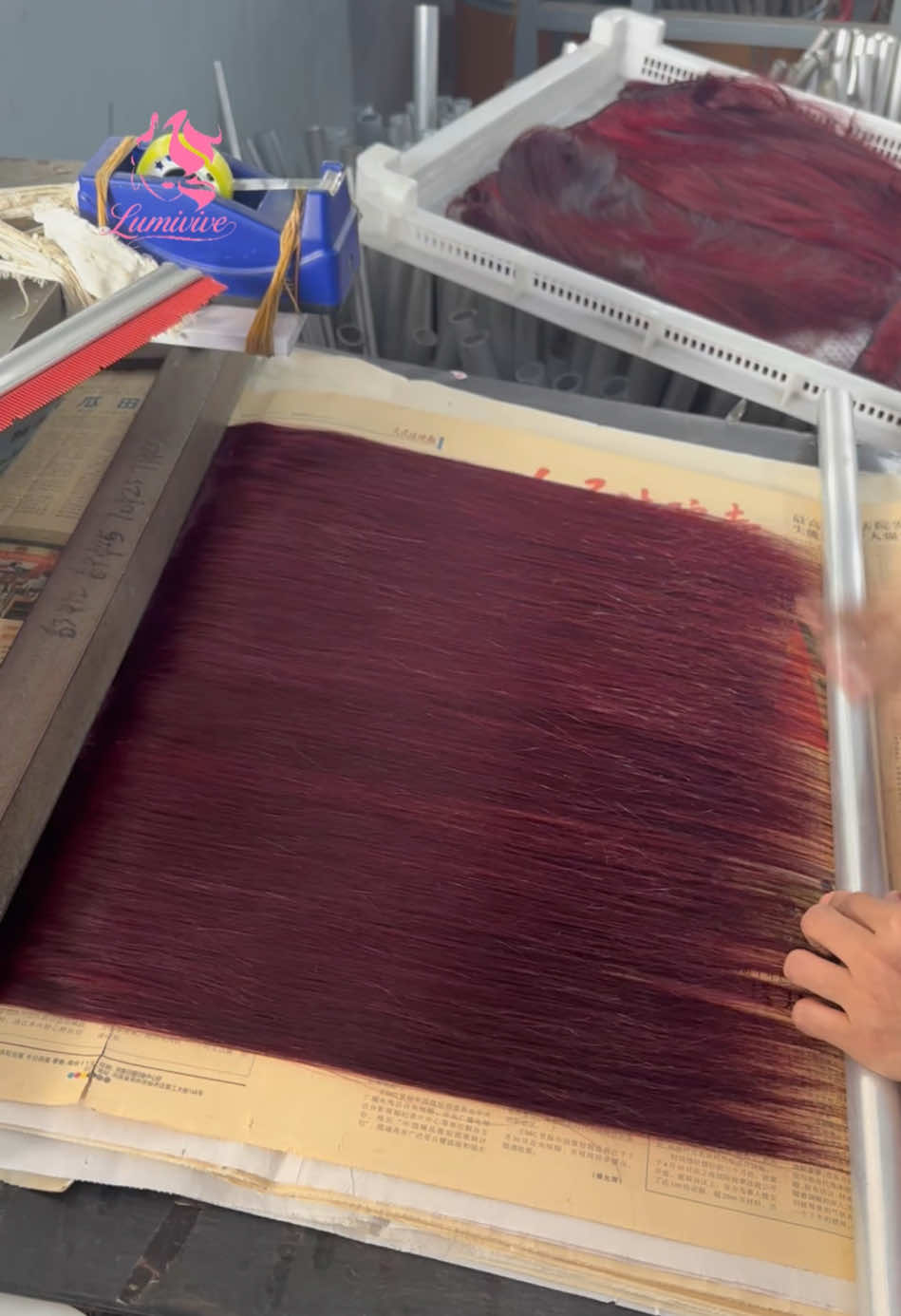 At our factory, we pride ourselves on producing premium wigs with a direct sales model. #lumivivehair #humanhairwigs #wigwholesale #hairfactory #wig 