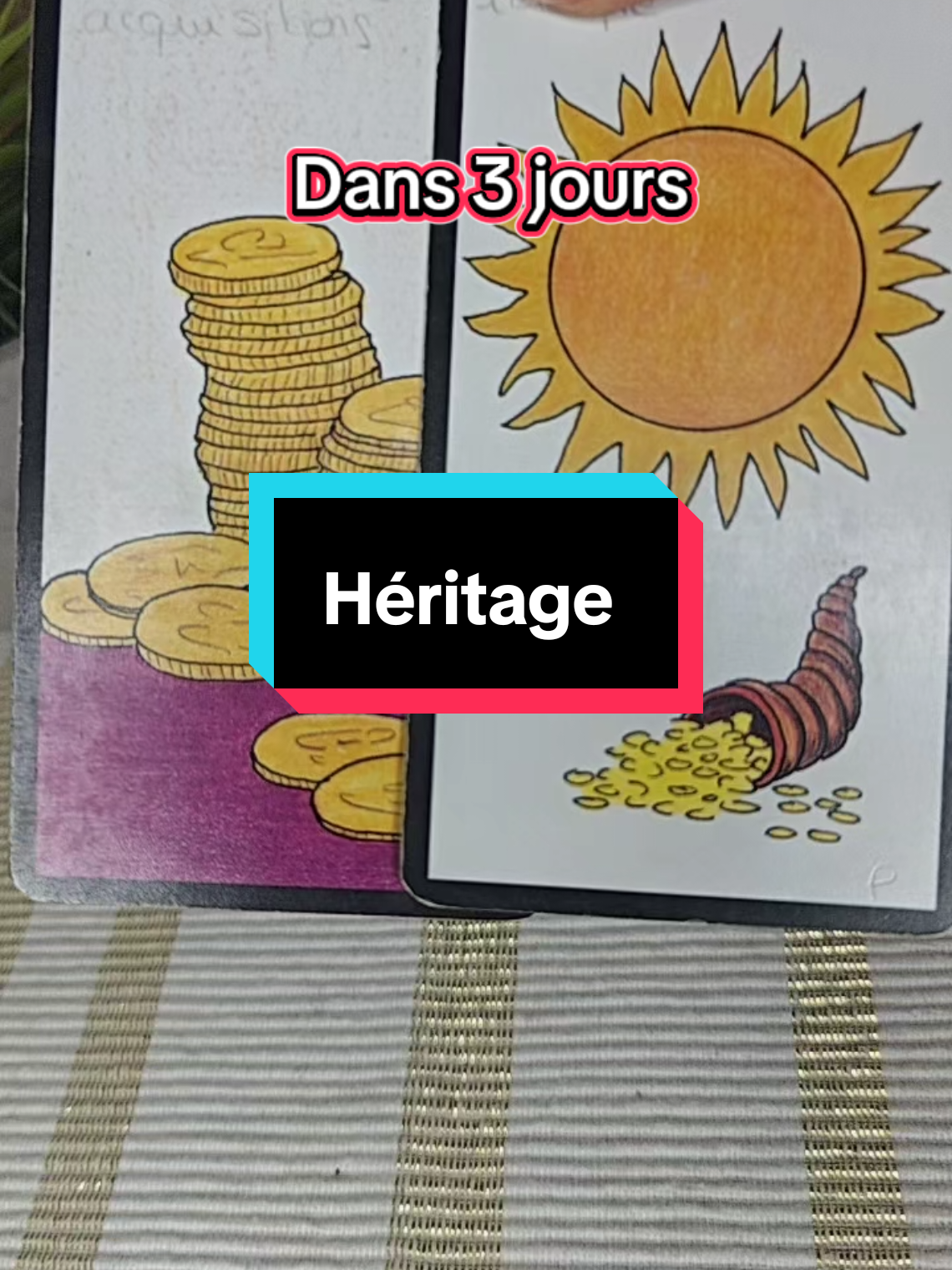 D'ici 3 jours tu seras contacté part une femme qui va t'aider dans tes démarches pour recevoir cet héritage #tiragedecarte #message #spirituality #abondance #argent 