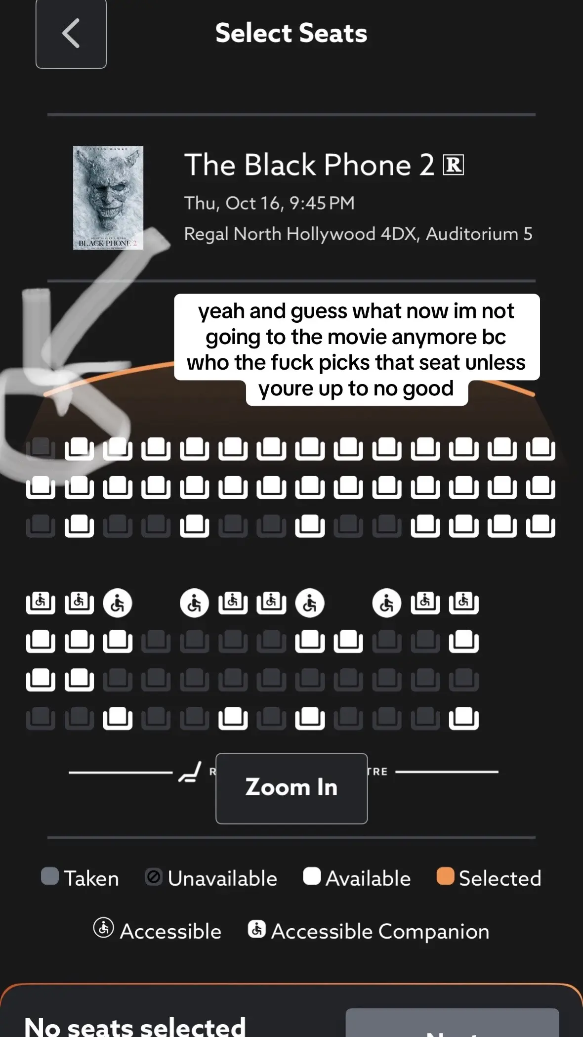 i have never felt peace in a movie theater unfortunately 