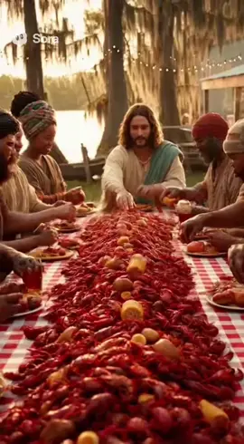 Jesus: The Last Boil 🦐🦀✝️ #crawfish #louisiana #jesus #fyp #sora 