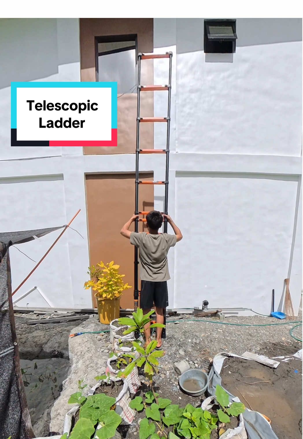 Matibay na at mahaba pwede na mag install ng mga cctv  nag order kasi ako ng Telescopic ladder #ladder #foldableladder #telescopicladders 