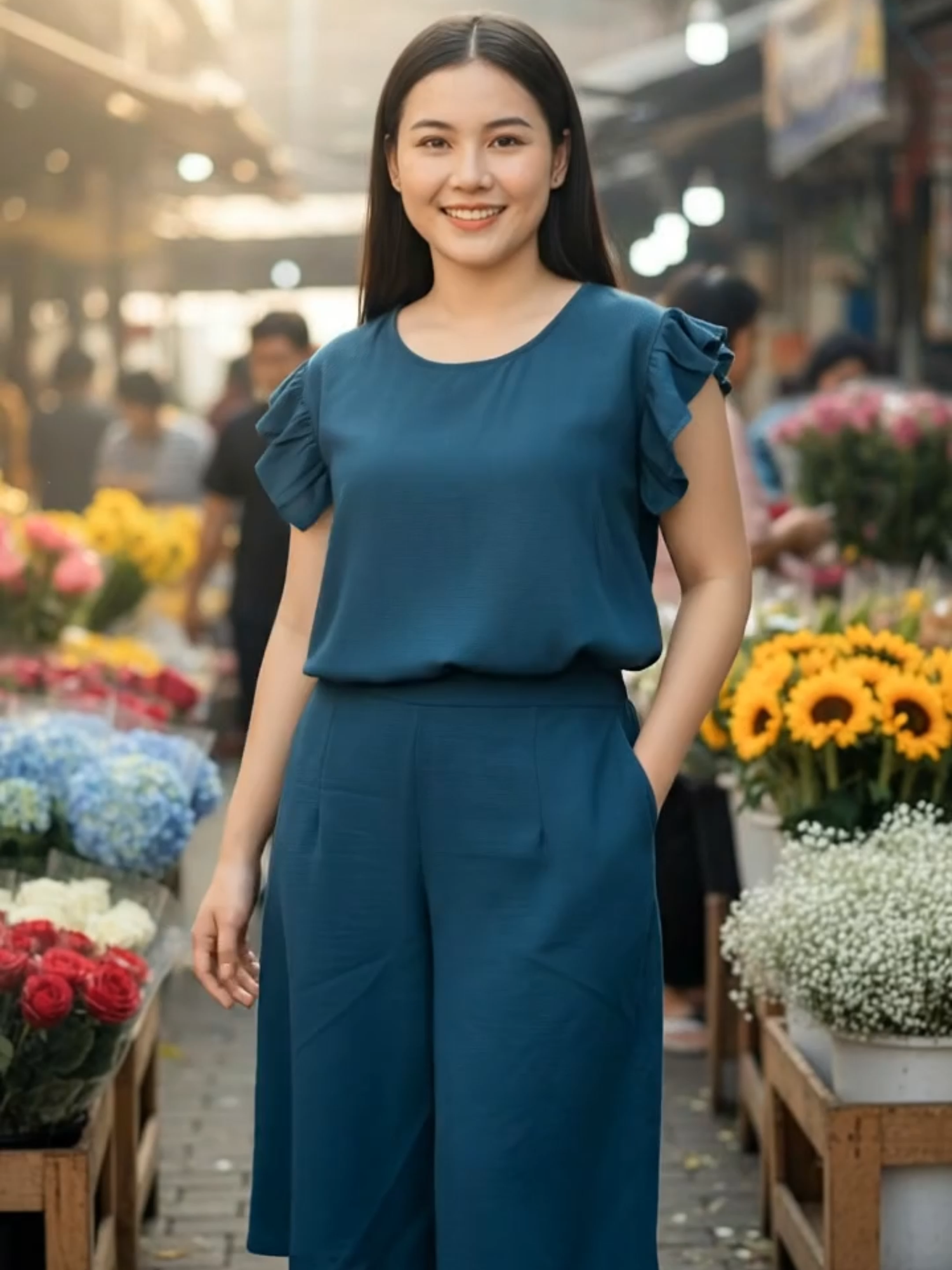 “Simple, comfy, and effortlessly chic! 💚✨” The Sarah Linen Terno Set brings you everyday elegance 😍 Soft linen fabric with cute ruffle sleeves — perfect for casual days, errands, or chill hangouts ☕💫 🛒 Add to cart now and feel comfy confidence in every move! 🌸 #fashion #ootd #fashiontiktok #clothes #tiktokshopfashion #ternoset #oversizedtop #skortstyle #coordinatesph #casualwear