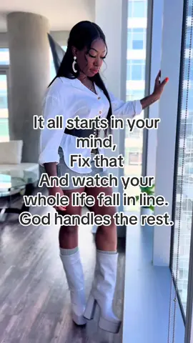 Here’s where you start ⬇️ 1. Catch your thoughts. Notice what you say to yourself daily. Would you talk to your friend like that? 2. Replace the lie with truth. God’s Word says you’re chosen, capable, covered. Remind yourself until it sticks. 3. Act like it’s already yours. Show up from faith, not fear. Move like the version of you that already believes. It all starts in your mind, and once you fix that, your whole life falls in line. God handles the rest. 🤍 #mindsetmatters #renewyourmind #faithoverfear  #creatorsearchinsights 